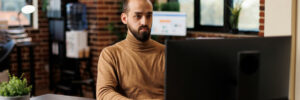 Man sitting at computer